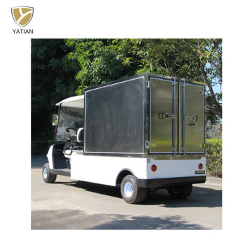 Two Person Street Cargo Car Golf Cart, Motorized Utility Cart with Manual Lifted Box